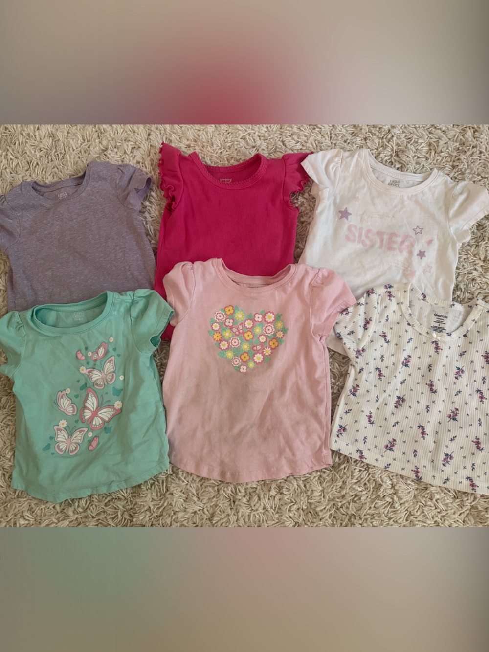 Falls Creek Girls' Short-Sleeve Tees - Pink, Hot Pink, Mint, White, Lavender